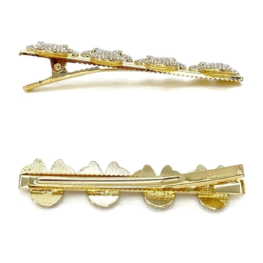 Disney X Baublebar Mickey Minnie Mouse Hair Clips Crystals Gold Barrette New NWT - Picture 4 of 6